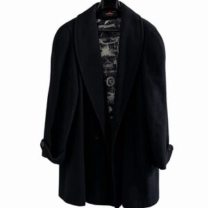 Alorna Forstmann‎ Superfina Wool Coat Black Swing USA Lined